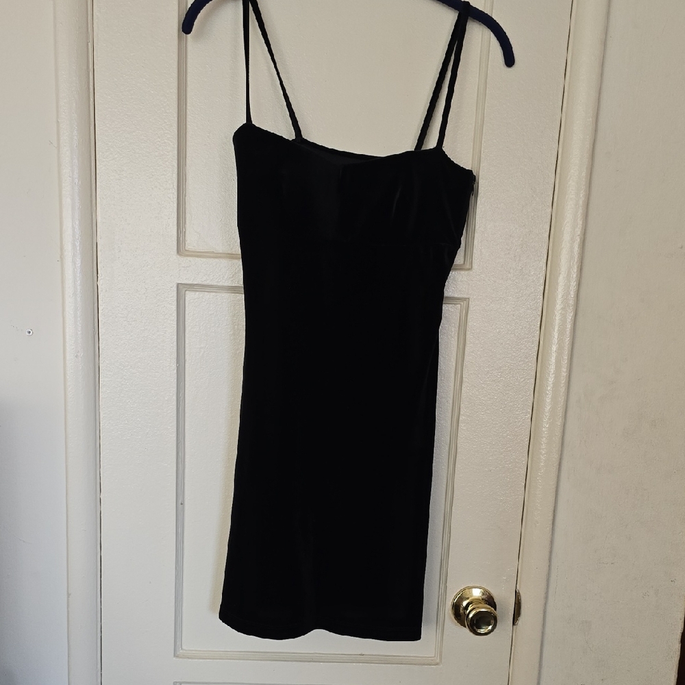 Bebe Black Spaghetti Strap Mini Cocktail Dress